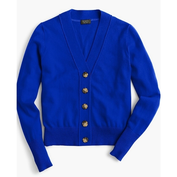 NWOT J.Crew Everyday cashmere cropped cardigan sweater - Picture 2 of 12